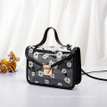 Fashion Female 2021 New Mother-and-child Transparent Bag Chrysanthemum Simple Small Square Bag Single Shoulder Messenger bag